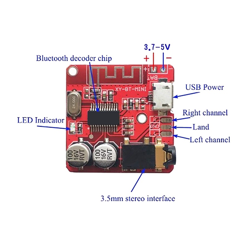 Bộ 5 Bảng Mạch Nhận Tín Hiệu Bluetooth 5.0 Không Dây