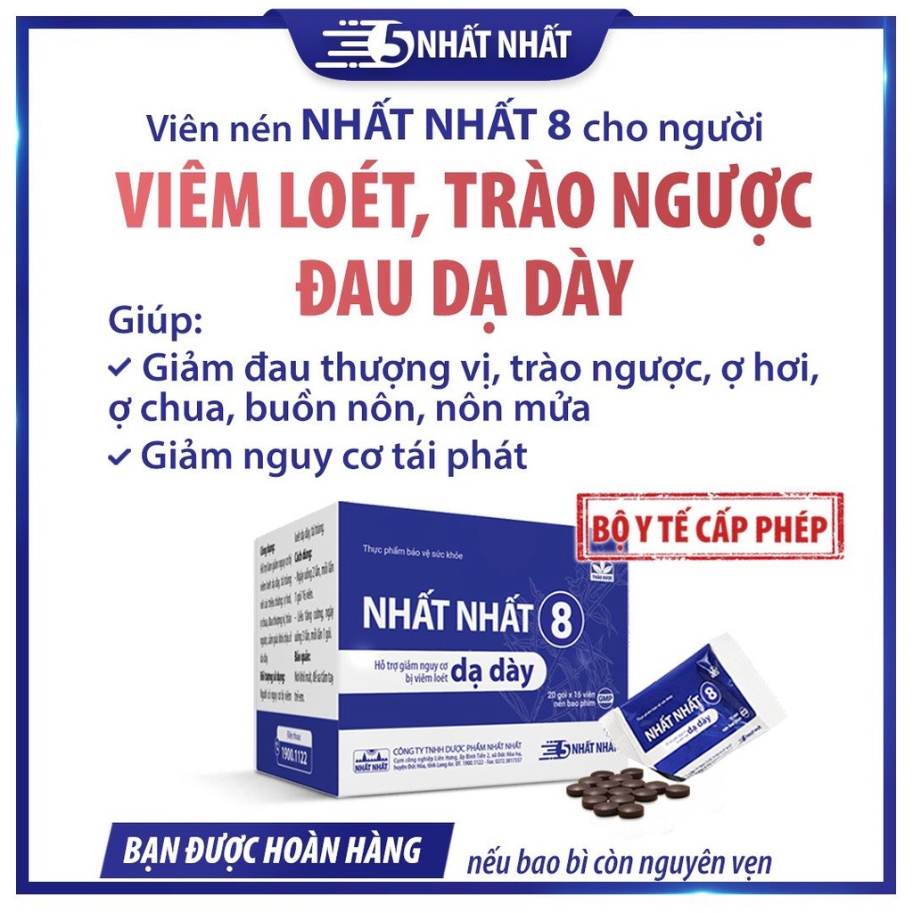 DẠ DÀY NHẤT NHẤT 8  HỘP 20 GÓI