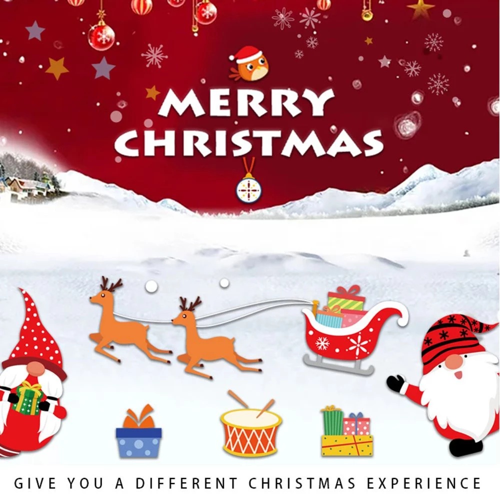 Miếng Dán Trang Trí Cửa Kính Bằng Pvc Tự Dính Hình Ông Già Noel 6 Kiểu 20x30cm