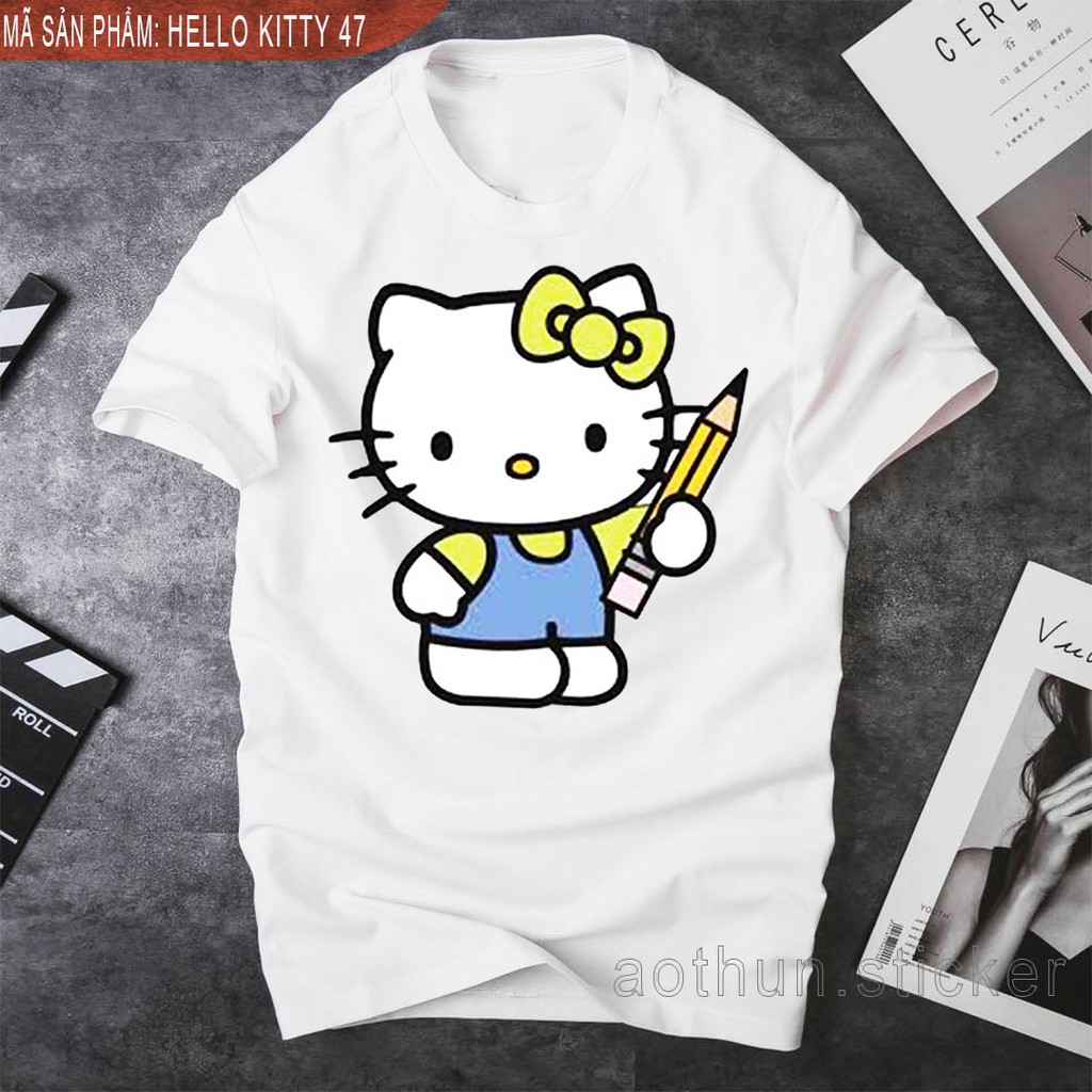 [Giảm giá 20% cho tất cả các đơn trên 100k] Áo thun form rộng nam/nữ (unisex) in hình Facebook Sticker Hello Kitty 47