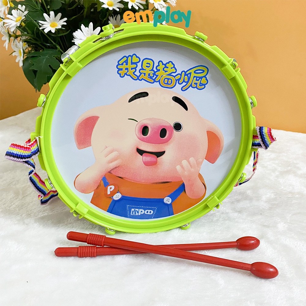 (Summer Sale 50%) Bộ đồ chơi trống kèn Emplay có mẫu kèm xúc xắc, kèn, âm vang tốt, chất liệu nhựa bền đẹp an toàn