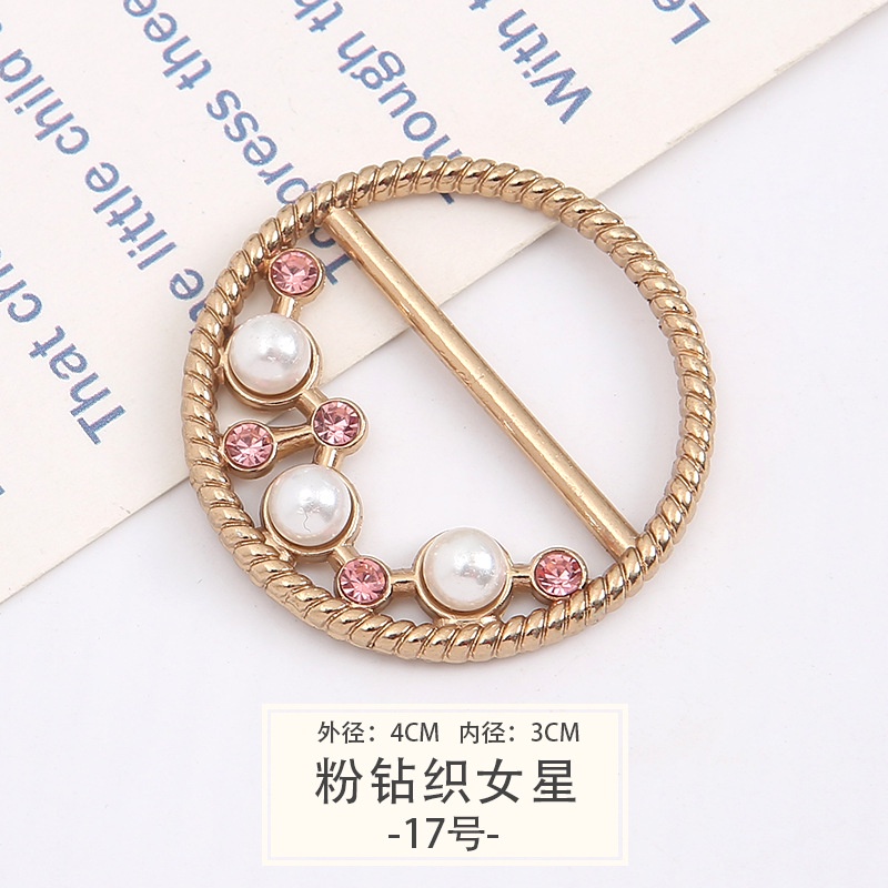 Khóa Thắt Nút Ngọc Trai Thắt Nút Đính Đá Ngọc Trai Chống Rò Rỉ Phụ Kiện Thắt Lưng Cạnh Áo Thun T-shirt