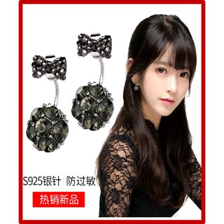 Bông tai  nữ hoàng  kim cương - phong cách Hàn Quốc - bạc S925