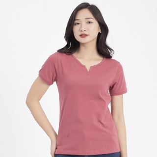 Áo thun cổ chìa khóa - Hồng đất