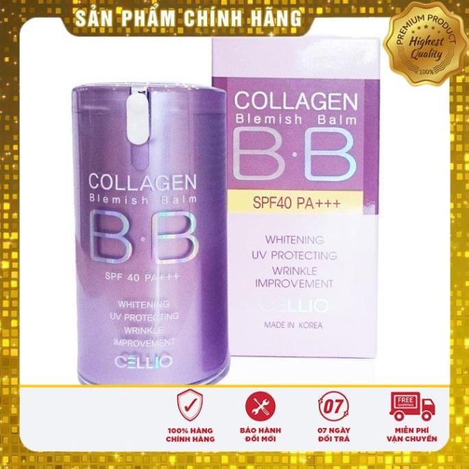 Kem nền BB Cellio Collagen Blemish Balm SPF 40 PA+++ #21 Mỏng mịn có chống nắng dưỡng da ngay cả khi trang điểm.