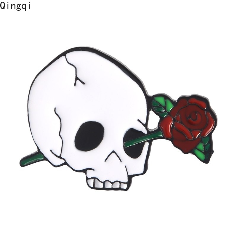 Ghim cài áo MISS ZOE hình đầu lâu/ xương trắng sáng tạo