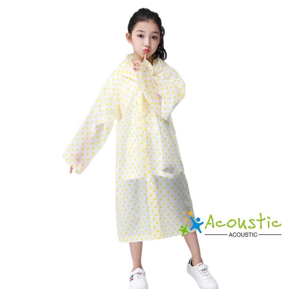 ❆❀✯Kids Unisex Waterproof Rain Poncho Long Sleeve Raincoat with Hood for Cycling Walking