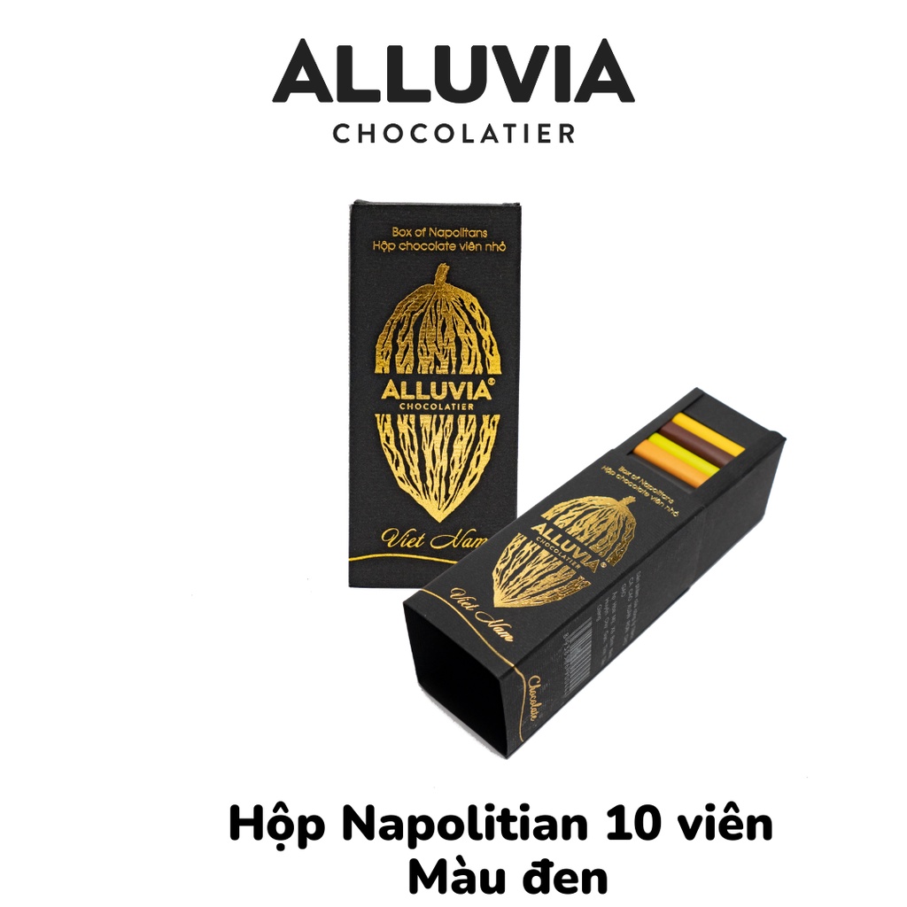 Hộp Napolitian 10 viên socola đen nguyên chất và socola sữa Alluvia Chocolate | Được chọn vị bất kì