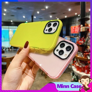 Ốp điện thoại iphone chống sốc màu huỳnh quang 13/12/11 pro max mini trong suốt mềm dẻo MinnCase