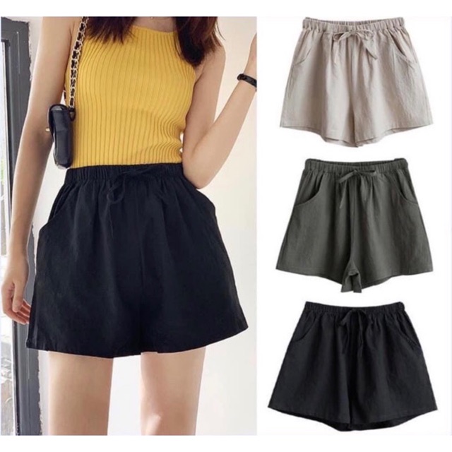 [Mã WAAUG giảm 15% đơn 99k] Quần short, quần đùi nữ vải đũi siêu mát