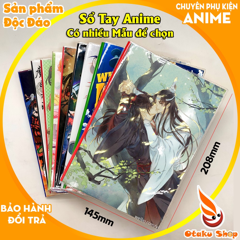 Sổ tay Anime Ma Đạo Tổ Sư + Thiên Quan Thứ phúc khổ A5 bìa in hình hoạt hình xinh xắn giấy dày có kẻ sọc 120 trang