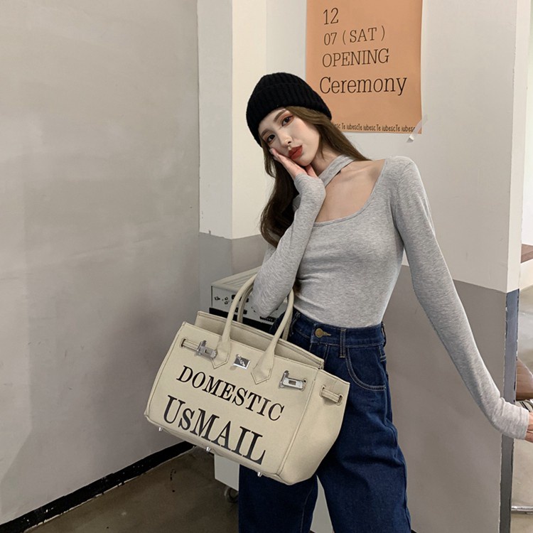 QKOOLE  Áo thun tay dài cổ tròn dáng ôm phong cách Hàn Quốc thời trang sành điệu cho nữ