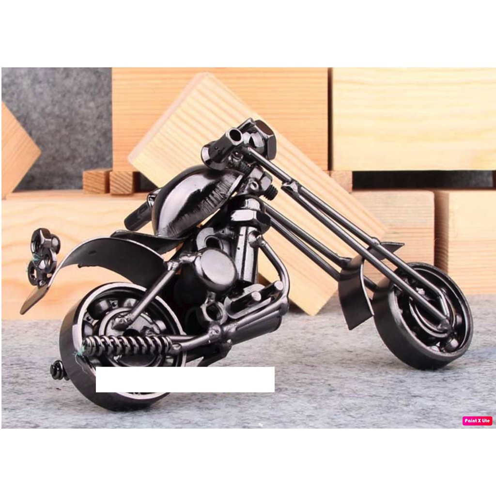 Mô hình M34 xe máy motor mô tô sắt phong cách Retro Vintage handmade trang trí bàn làm việc
