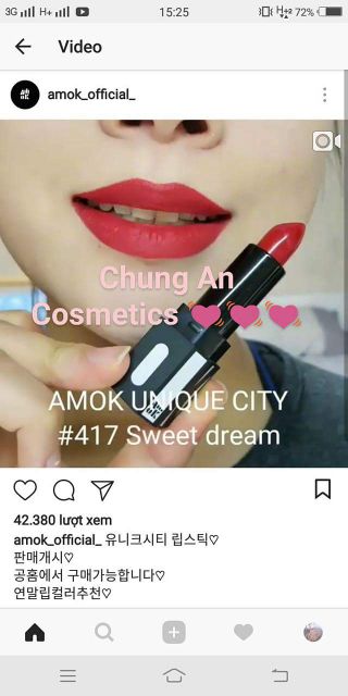 Son Thỏi Lì Amok Unique City Technical Matte Lipstick