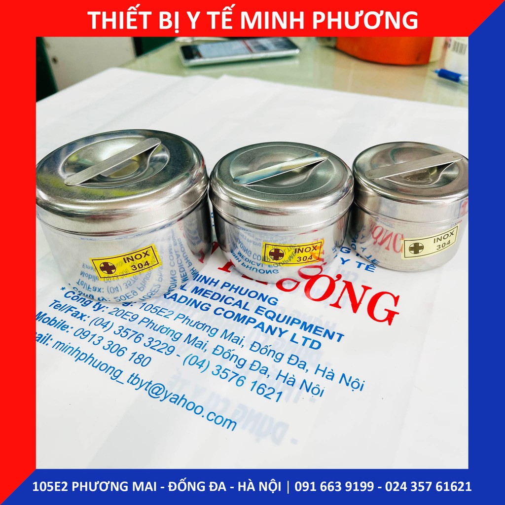 Hộp đựng bông cồn inox 304 phi 6 phi 8 phi 10 dùng trong y tế