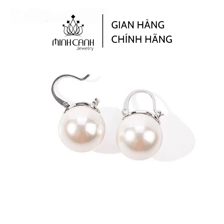 Bông Tai Bạc Ta Khóa Bấm Hột To - Minh Canh Jewelry