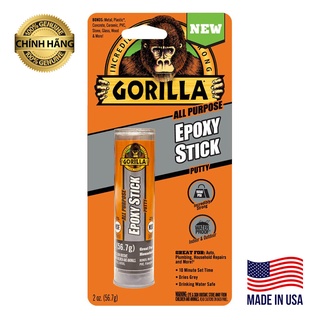Bột Keo Dán Đa Năng Gorilla Epoxy Stick Có Thể Sơn Khoan Được, Keo Dán Đa Năng Gorilla All Purpose Epoxy Stick 56.7g