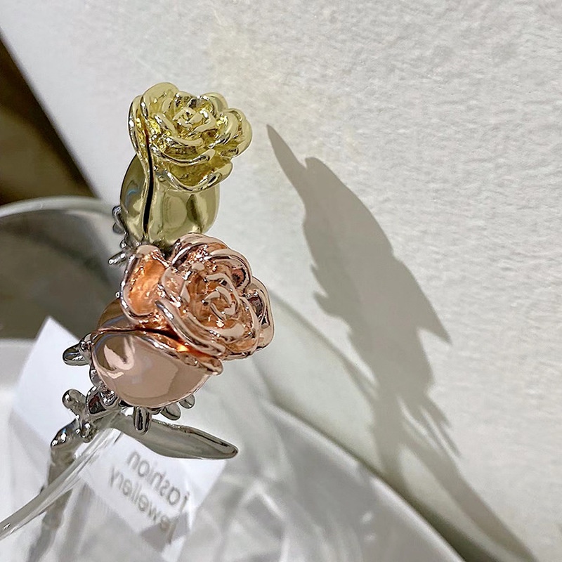 Trâm Cài Tóc Hình Hoa Hồng Tráng Men Thanh Lịch Cho Nữ