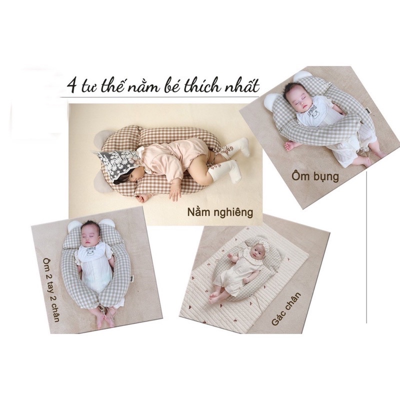 Gối Chặn Chữ U Chống Giật Mình, Chống Bẹp Đầu Cho Bé Ngủ Ngon, Gối Ôm Đa Năng Cho Bé