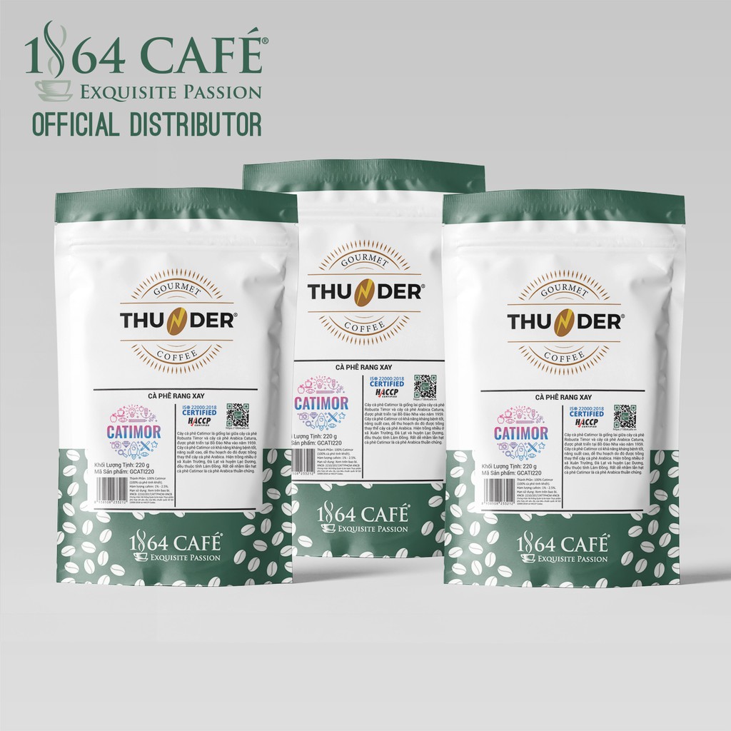 660g Cà Phê 100% Catimor Rang Xay Tinh Khiết - 1864 CAFÉ