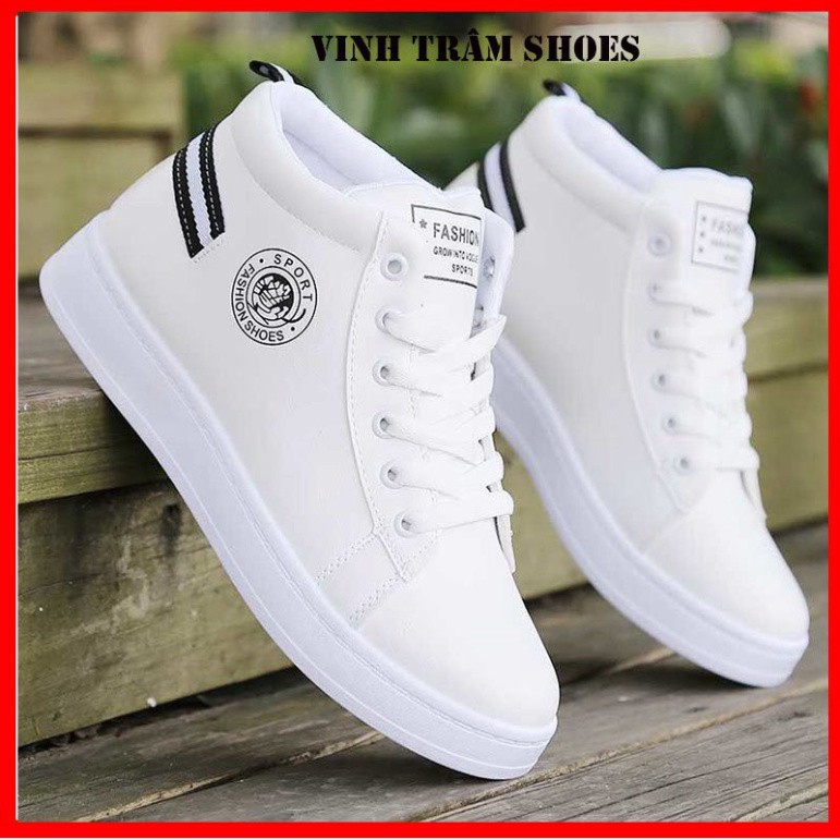 [ FREE SHIP ] Giày thể thao sneaker cao cổ nam hai màu trắng,đen,hàng sẵn kho từ 38- 43 bảo hành 1 đổi 1