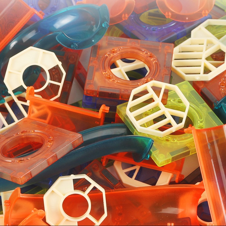 Bộ đồ chơi xếp hình nam châm 4D Magnetic Sticks cầu trượt thả bóng Đồ chơi thông minh giáo dục cho bé sáng tạo