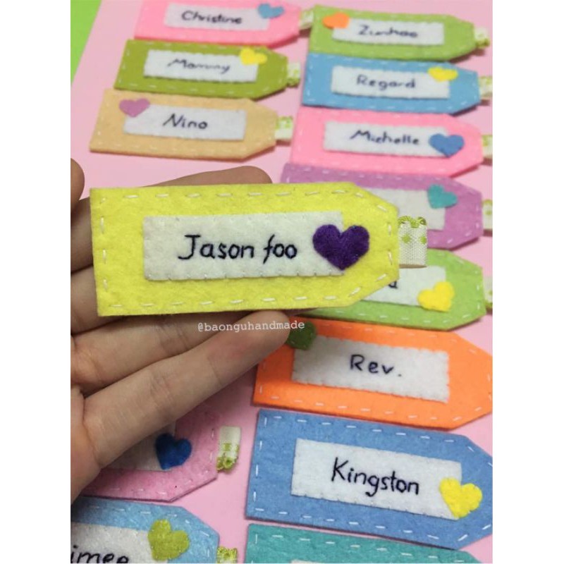 Name tag thêu tên theo yêu cầu vải nỉ