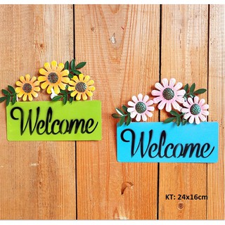 Bảng treo trang trí cửa Welcome