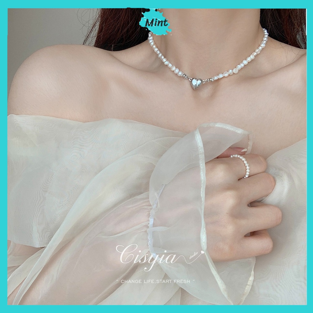 Vòng Cổ Choker ❤️FREESHIP❤️ Dây Chuyền Chuỗi Ngọc Trai Nhân Tạo Hạt Không Đều Sang Chảnh Phong Cách Hàn Quốc
