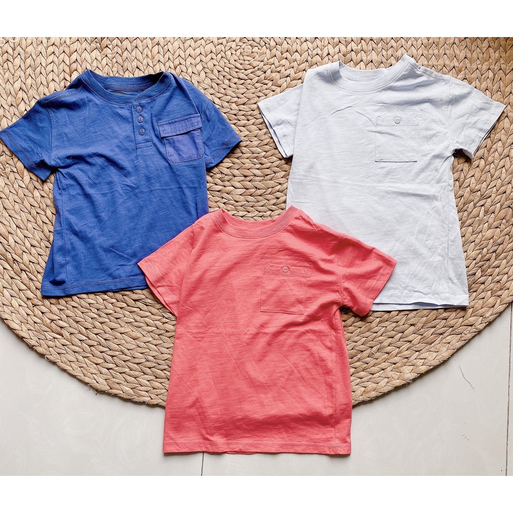 Áo thun Bigbaby bé trai 4-14T, chất liệu thun trơn đơn giản mềm mát cho bé