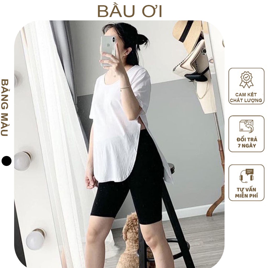 [BAUOI Q03 ] QUẦN BẦU LỬNG CẠP CHÉO CHẤT COTTON CO GIÃN 4 CHIỀU CÓ CHUN CHỈNH BỤNG - QUẦN BẦU LEGGING FREE SIZE