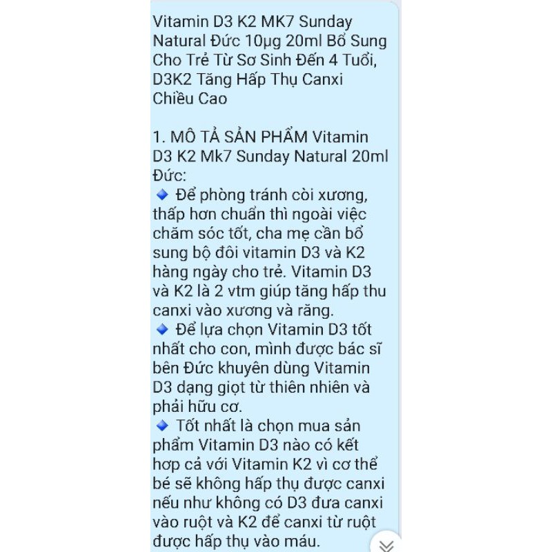 ĐỒ UỐNG VITAMIN D3 K2 MK7 MẪU MỚI NHẤT