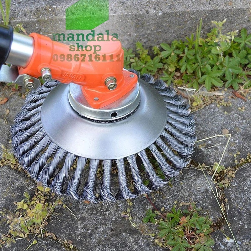 Chổi sắt gắn máy cắt cỏ, dũi sát gốc cỏ, dũi bay rêu mốc sân vườn