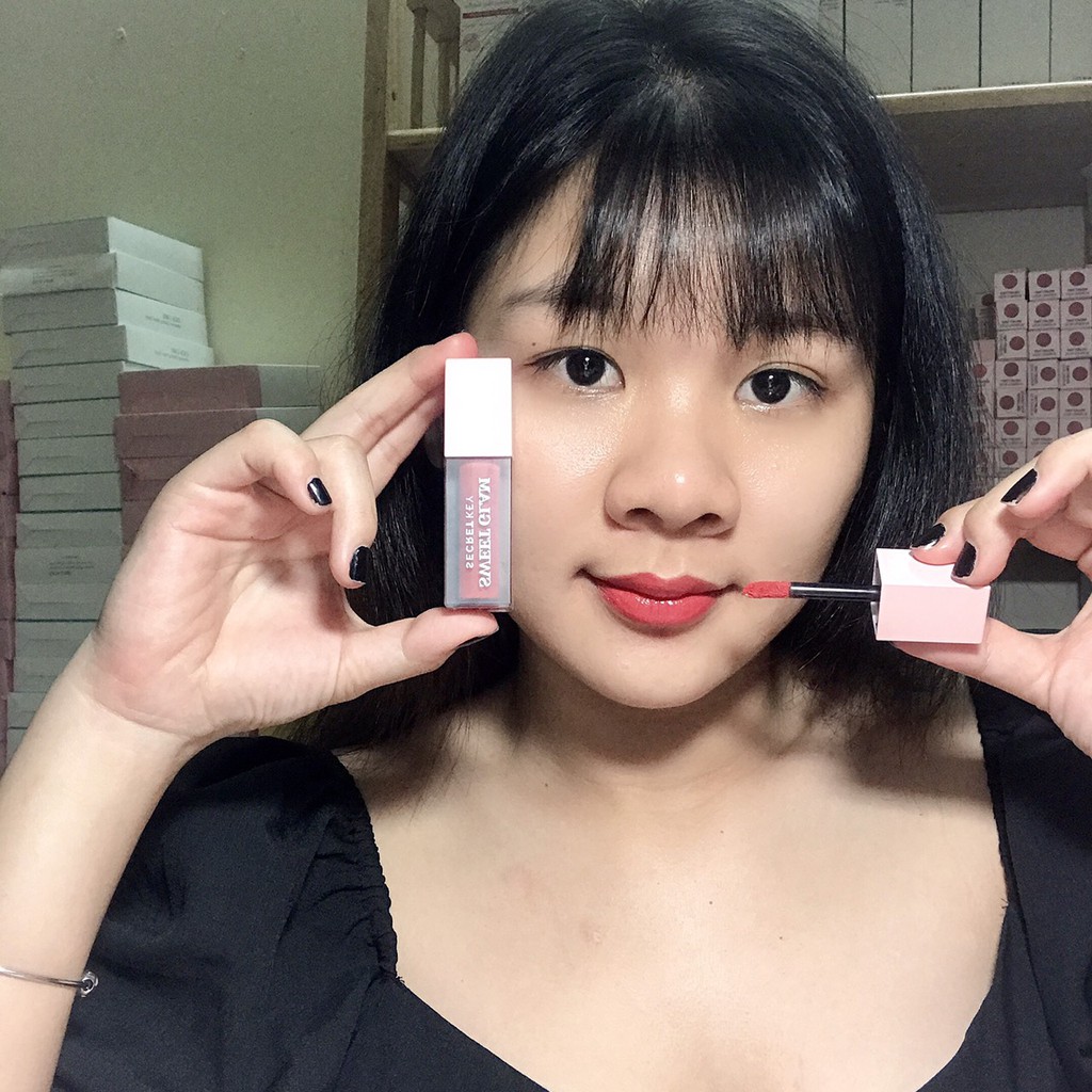 Son Kem Dưỡng Ẩm Mềm Mượt Mịn Nhẹ Môi Hàn Quốc - Son Lì Lâu Trôi Chính Hãng Sweet Glam Velvet Tint , Màu Hồng Đất