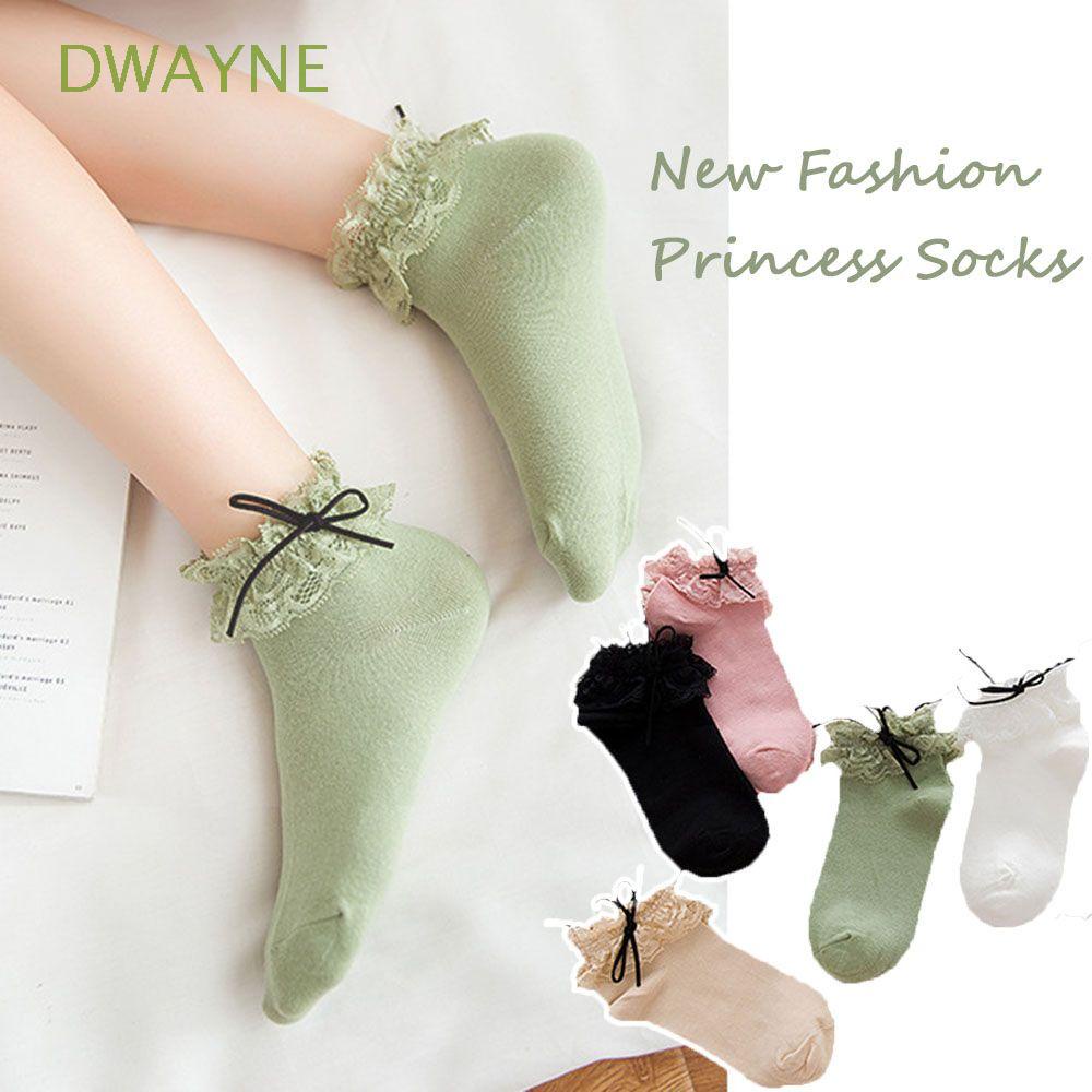 Dwayne Vớ Cotton Cổ Cao Đến Mắt Cá Chân Đính Nơ Ren Kiểu Công Chúa Lolita Ngọt Ngào Đáng Yêu Cho Nữ