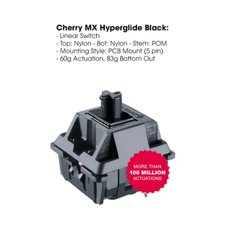 10 switch Cherry MX Hyperglide Black 5 pin - Switch bàn phím cơ - Switch Cherry MX Black