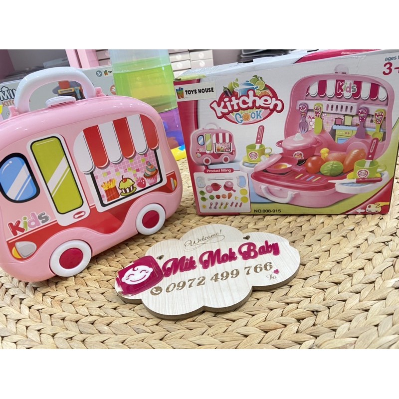 Đồ chơi nấu ăn cho em bé có hộp đựng hình ôtô TOYS HOUSE hàng chính hãng