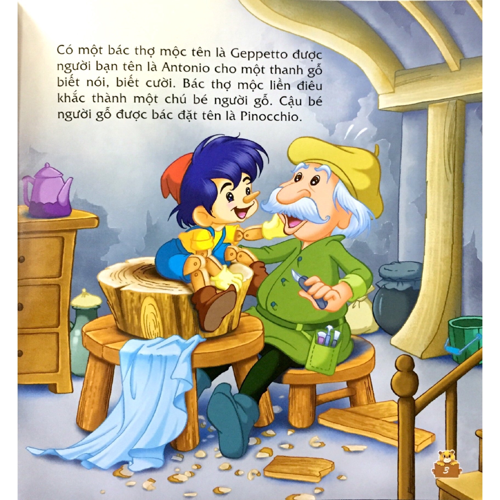 Sách - Truyện Kể Cho Bé Trước Giờ Đi Ngủ - Ngày Xửa Ngày Xưa: Cậu Bé Người Gỗ Pinocchio