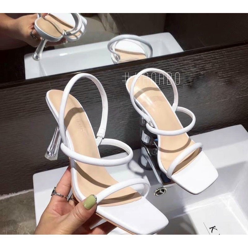 Sandal cao gót quai trơn gót trong 7p, giày cao gót 7cm gót nhọn Chị Đẹp Store mã TH133