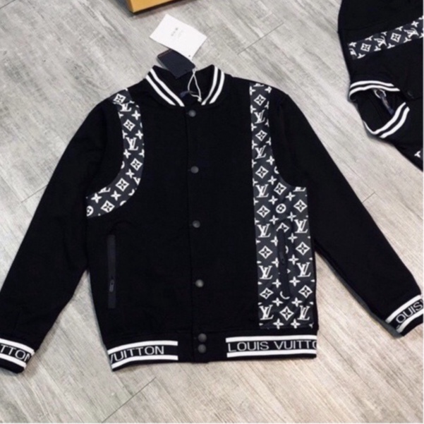 Áo Khoác , Áo Bomber Lv Chất Liệu Nỉ Bông Dày In Phối Da Cao Cấp Dễ Phối Đô Siêu Hot - Kapo2000