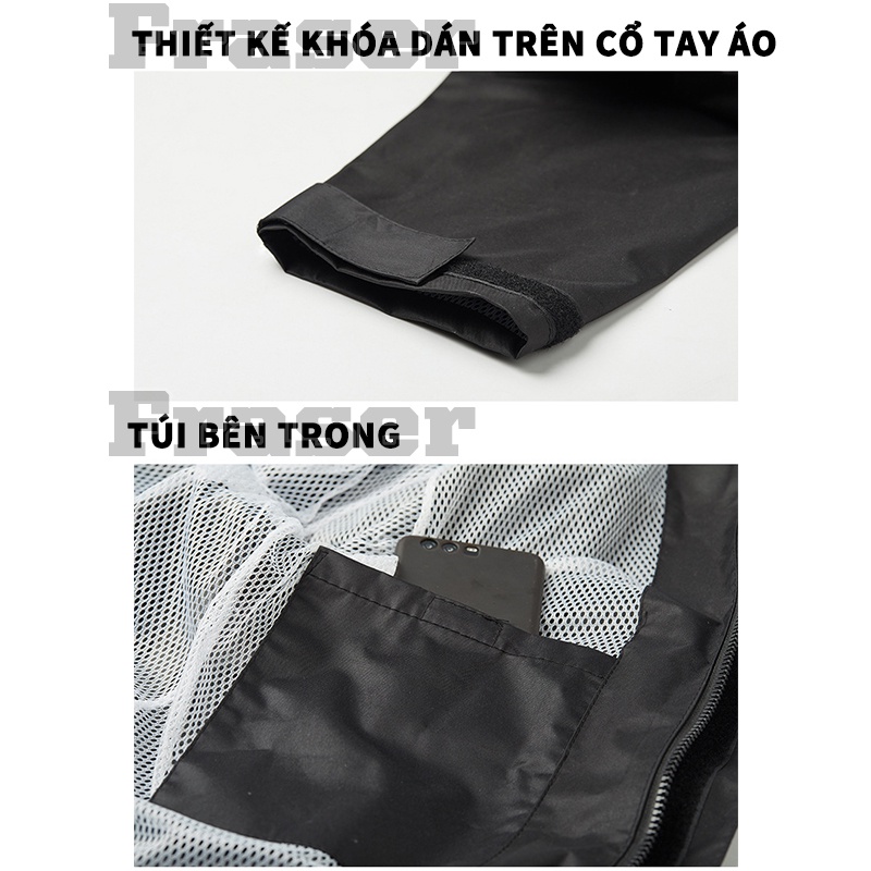 Áo mưa 3D dạ quang thoáng khí chống mưa đi xe máy / đi xe đạp / đi bộ