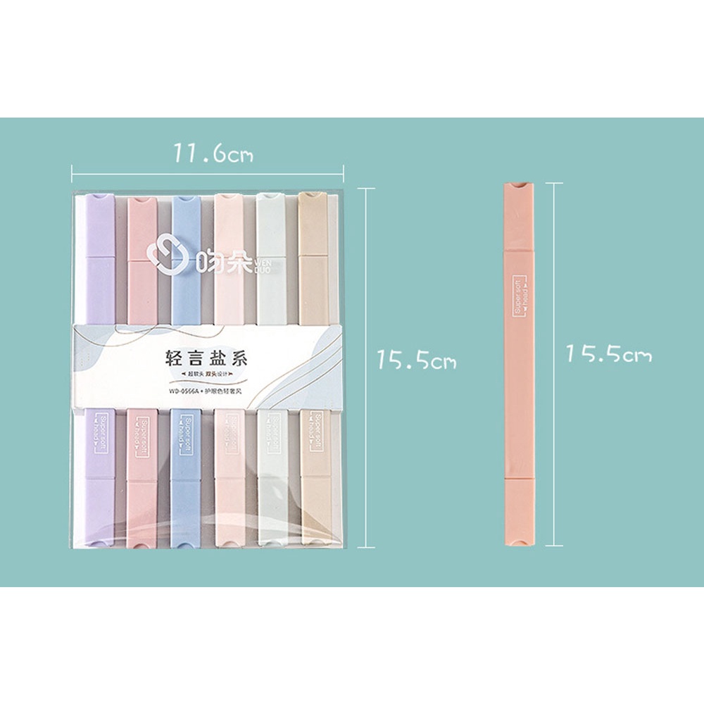 Set 6 Bút Dạ Quang Highlighter Đánh Dấu Nhiều Màu Sắc Morandi