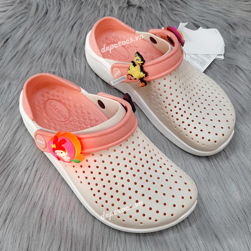 (Tặng jibbitz) Dép sục crocs literide trẻ em nhiều màu cao cấp, dép cross trẻ em bảng màu 2 - crocs house