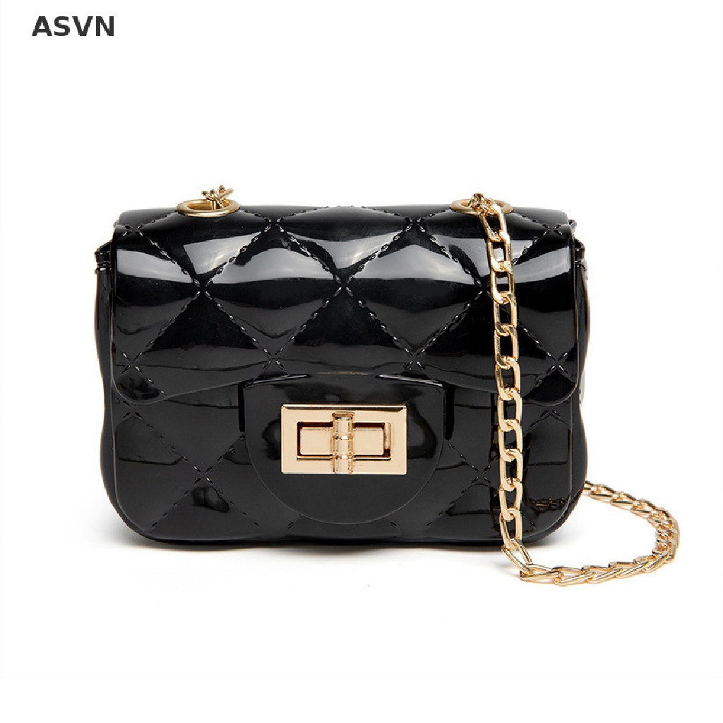 Asvn❤ Túi Đeo Chéo mini Bằng PVC Đính Ngọc Trai Thời Trang Dành Cho Nữ