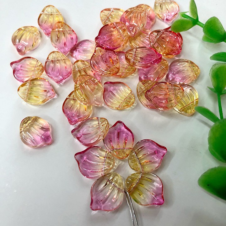 5 cánh hoa thủy tinh 9*12mm nguyên liệu làm trâm, làm trang sức
