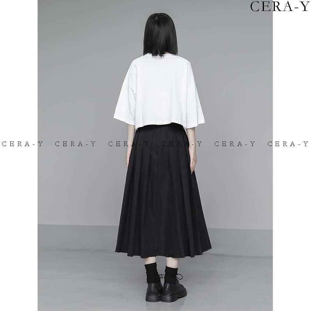 Áo thun form rộng tay lở Unisex CERA-Y màu trắng CRA023
