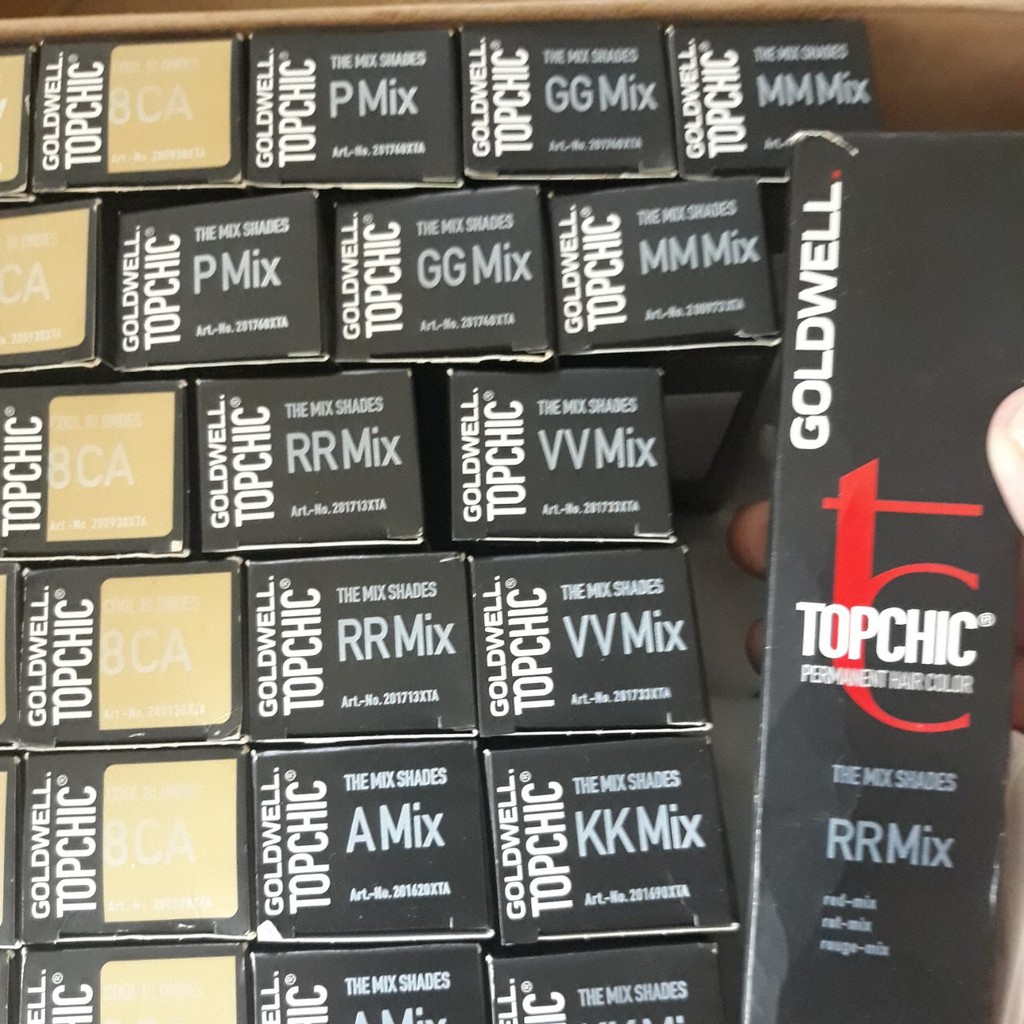 tặng kèm oxy THUỐC NHUỘM MÀU MIX SIÊU ĐẸP GOLDWELL TOPCHIC 60ml