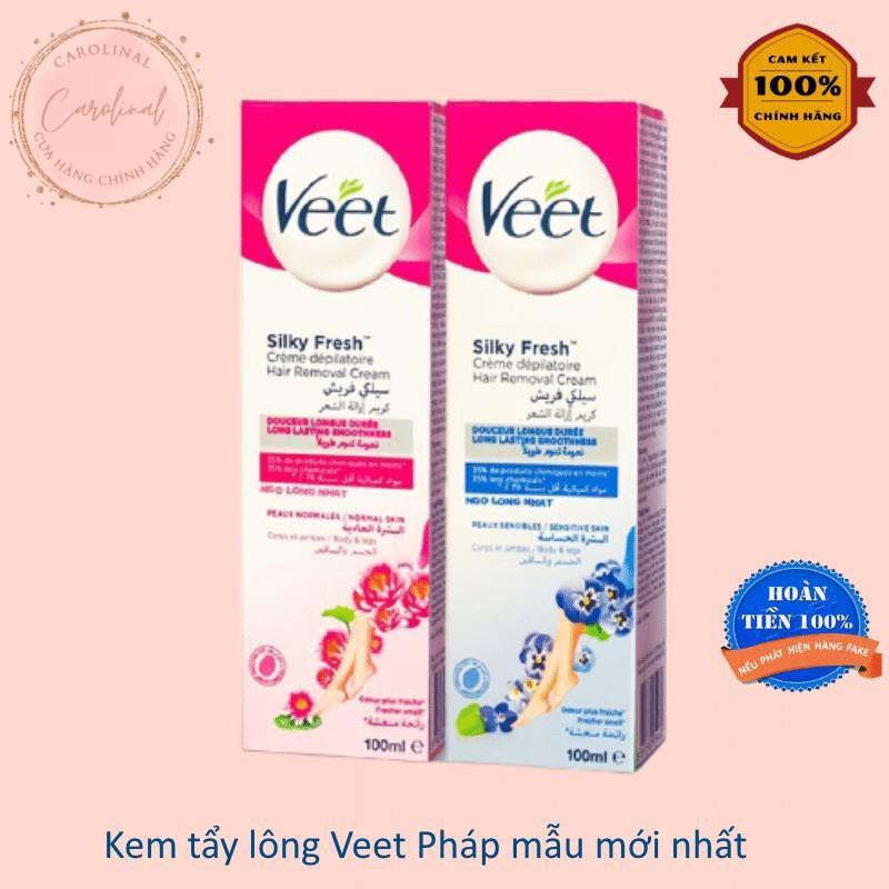 Wax lông triệt lông lách, chân ,bikini [sạch lông100%-Hàng Auth] kem tẩy lông  VEET PHÁP 100ML