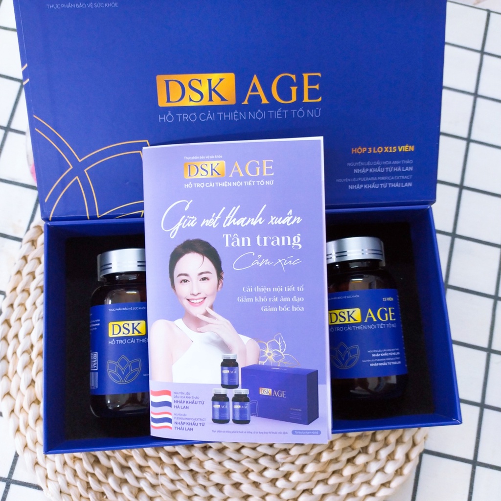 Viên uống DSK AGE - Hỗ trợ cải thiện nội tiết tố nữ hộp 3 lọ x 15 viên