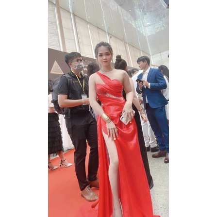 MS1309Y ĐẦM 1 VAI XẾP LY XÉO TÀ RỜI KẾT PHA-lê full size S/M/L/XL